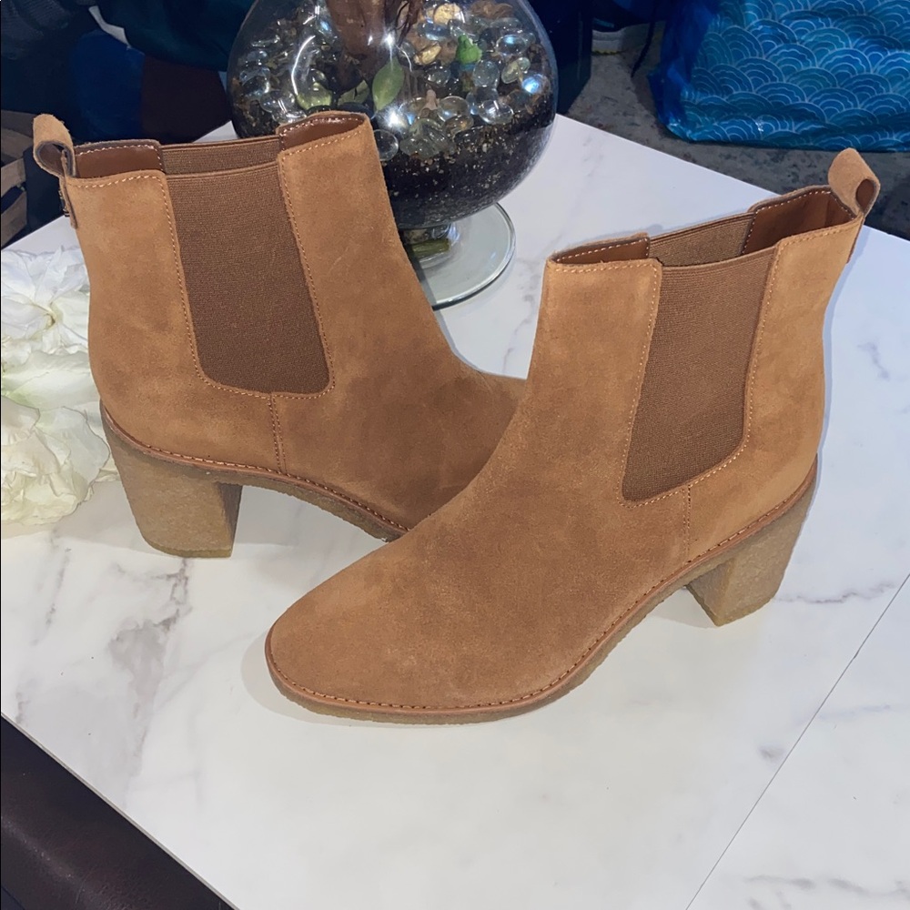 Polo by Ralph Lauren Brown Suede Heeled Boots Size 10